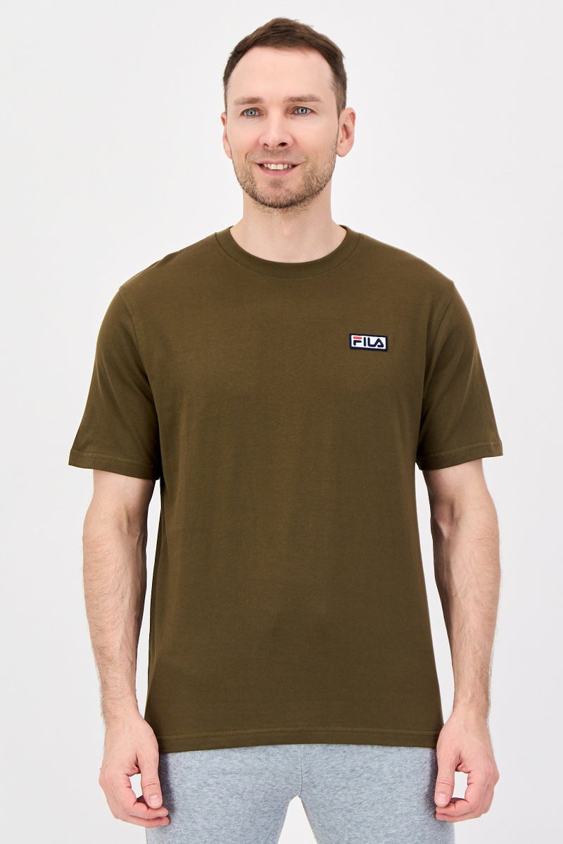 FILA Men Sportswear Fit Short Sleeve Outdoor T-Shirt, Dark Olive - Image 1